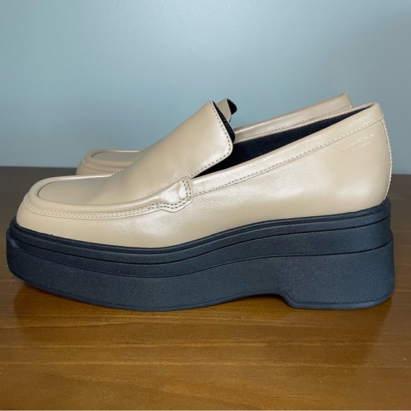 VAGABOND Carla Lark Chunky Platform 90s Y2K Loafers Tan Beige Leather 39 9 NWOB - Picture 9 of 16